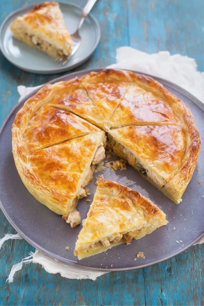 tourte poulet champignons
