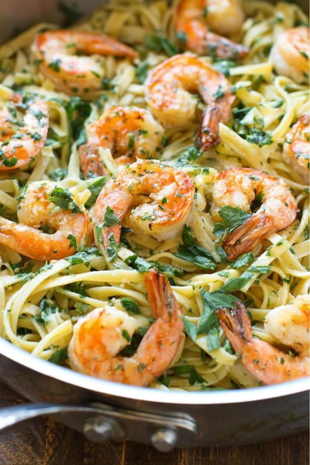 pates a l’ail et crevettes