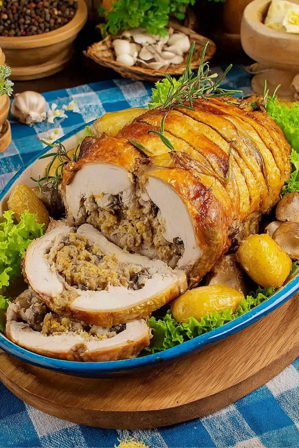 Dinde farcie au four