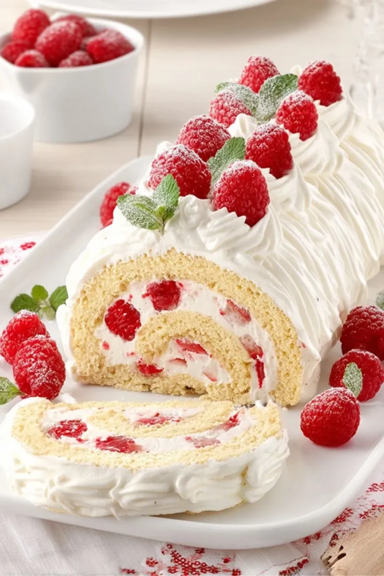 Bûche de Noël framboise