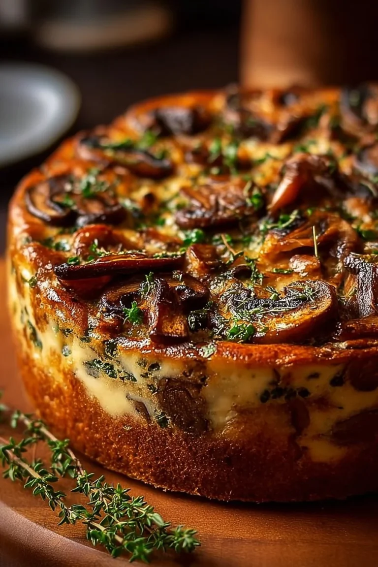 Cake salé aux champignons, Comté, noisettes et persil, un plat savoureux