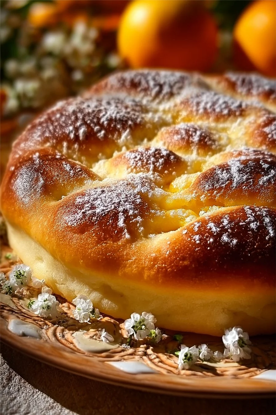 Fougasse sucrée à la fleur d'oranger, une douceur parfumée et moelleuse.