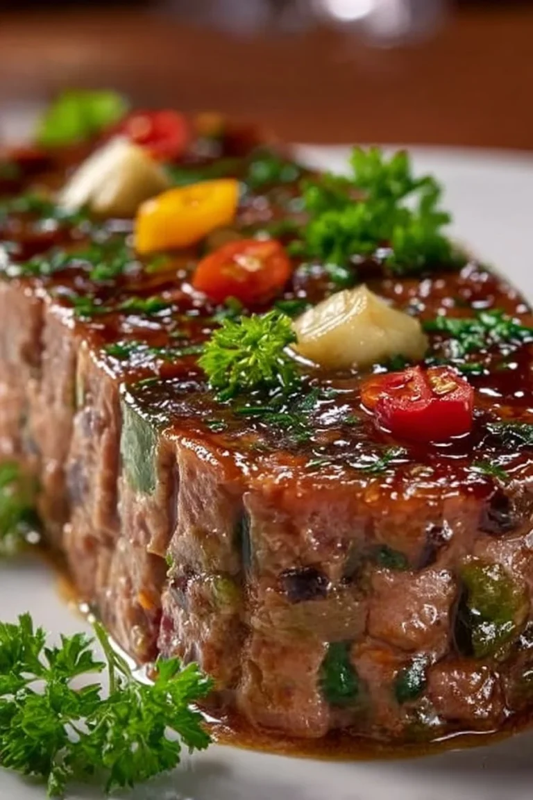 Terrine de campagne à l'ancienne servie avec des condiments