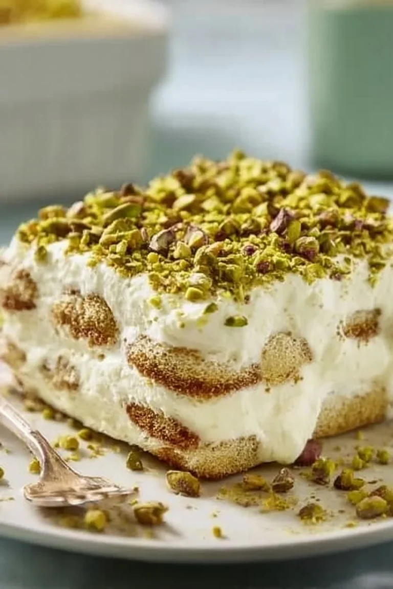 Tiramisu pistache irrésistible avec crème onctueuse et éclats de pistache