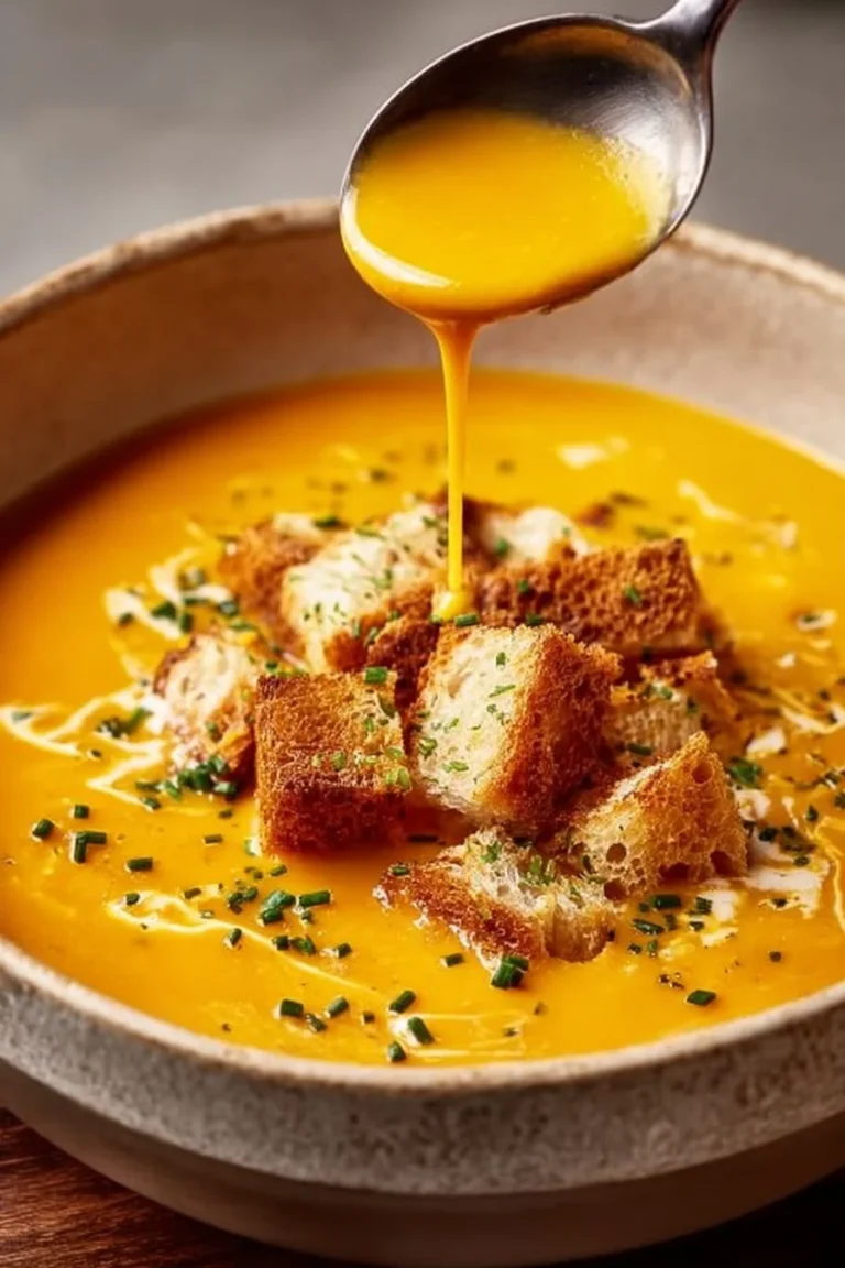 Velouté potimarron avec châtaignes et noix dans un bol