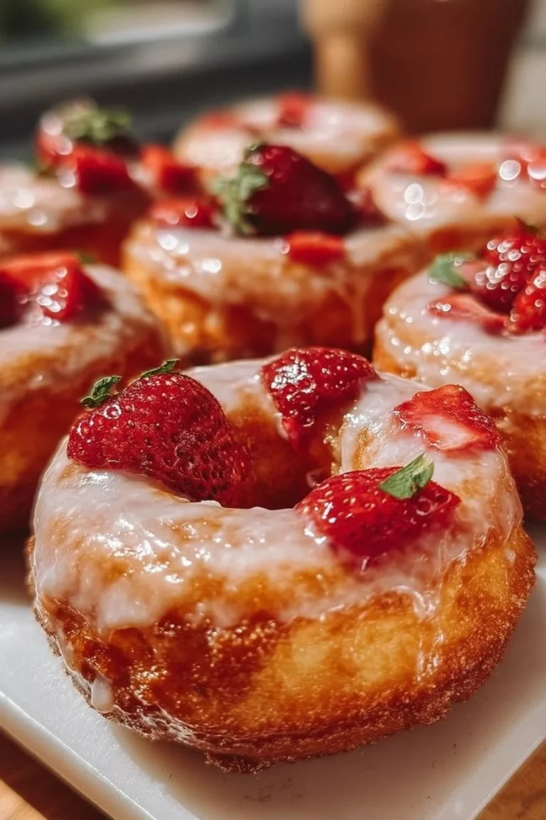 Beignets au lait de soja et à la fraise, croustillants et moelleux à la fois.