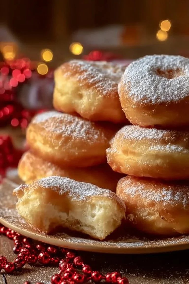 Beignets moelleux traditionnels pour Mardi Gras, garnis de sucre glace