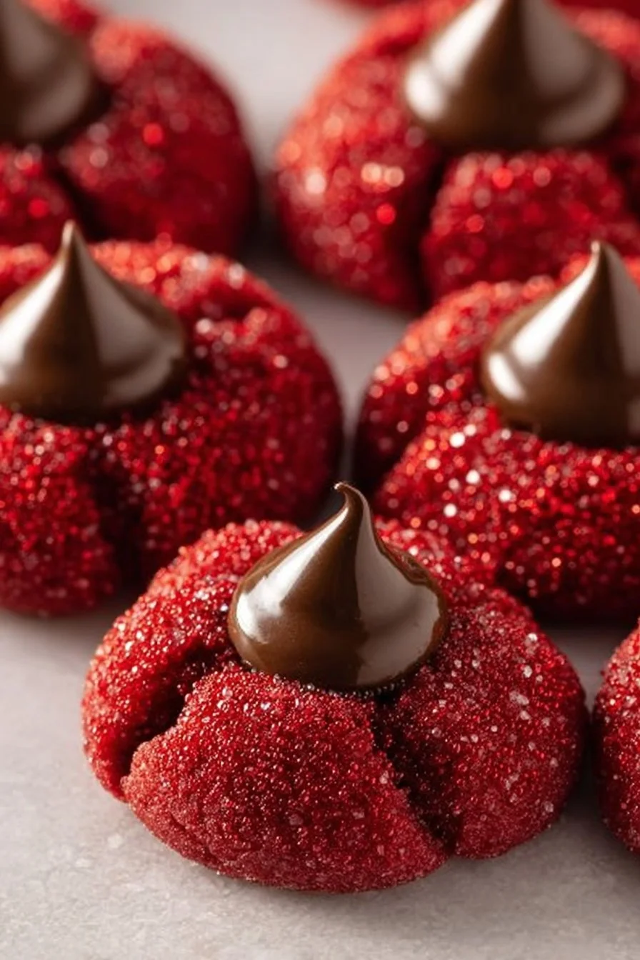 Biscuits à la velours rouge Hershey's tandis qu'ils sortent du four.