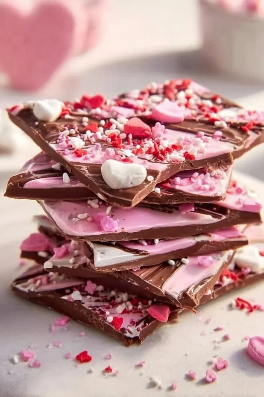 Écorce de chocolat artisanale pour la Saint-Valentin, délicieuse et festive.