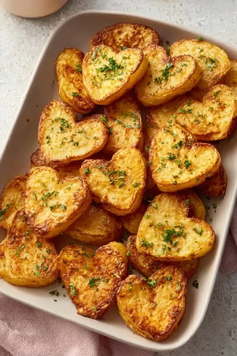 Pommes de terre en forme de cœur cuites à l'air fryer pour la Saint-Valentin