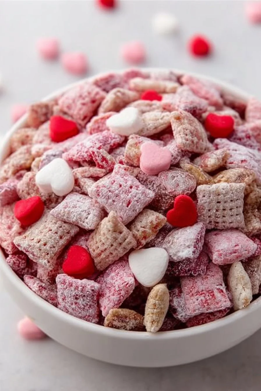 Muddy Buddies de la Saint-Valentin, un délicieux mélange sucré pour les amoureux