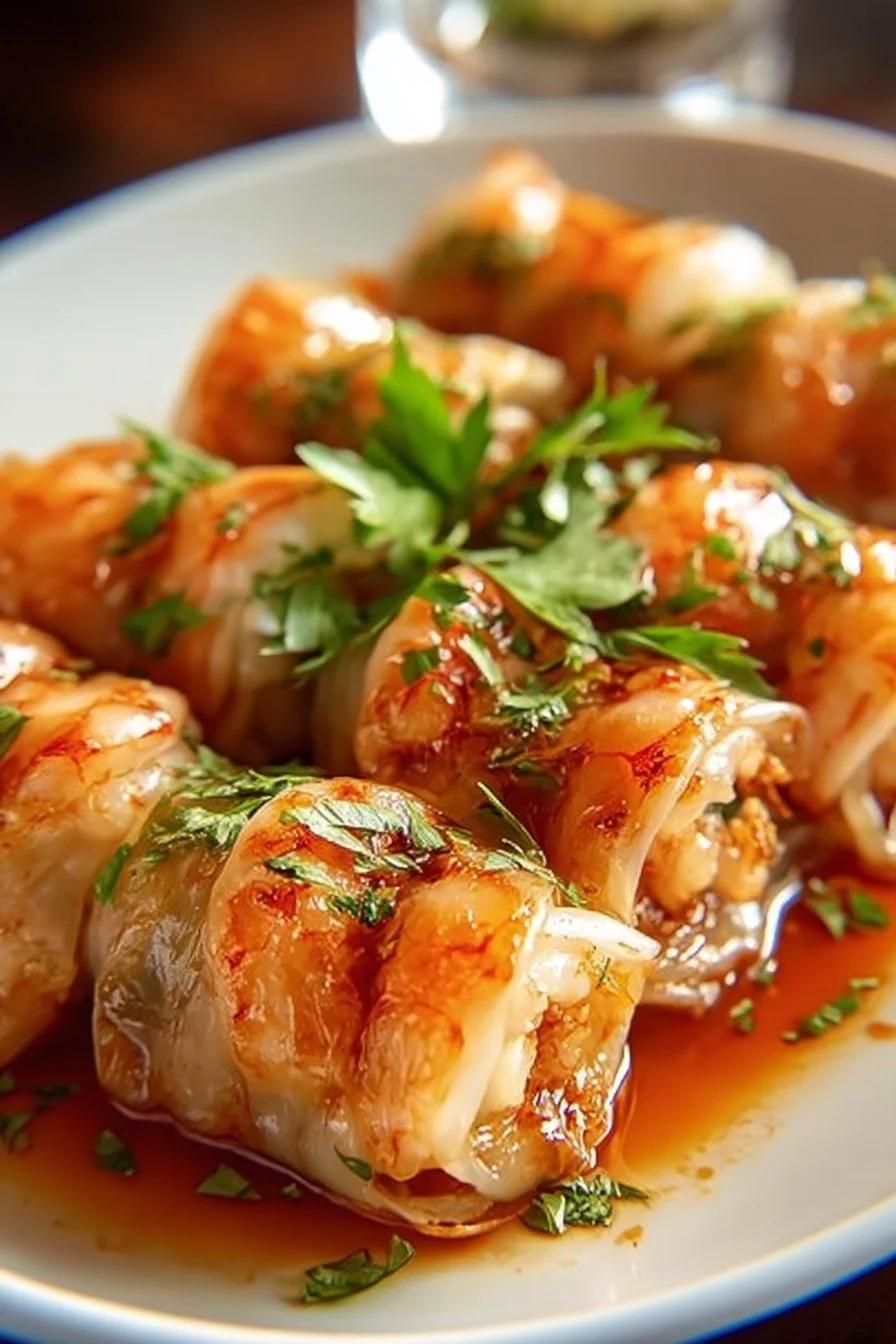 Assiette de nems au poulet et crevettes croustillants