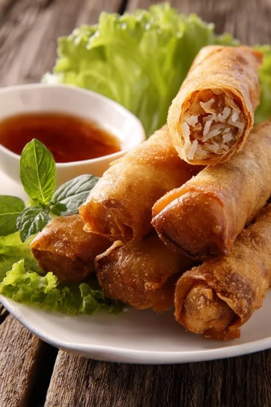 Nems au four croustillants et savoureux prêts à être dégustés