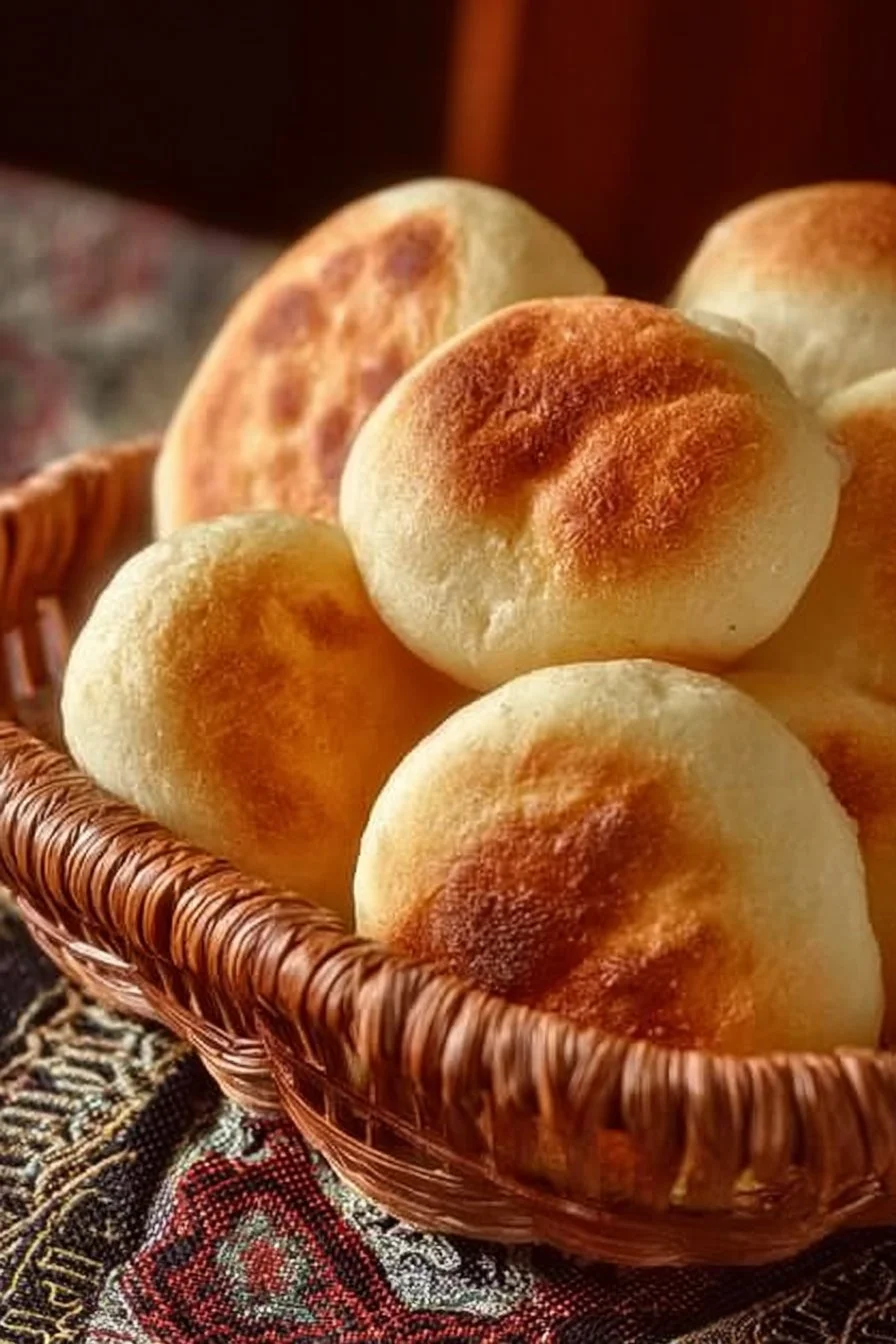 Pain Batbout traditionnel marocain, moelleux et savoureux sur une table.