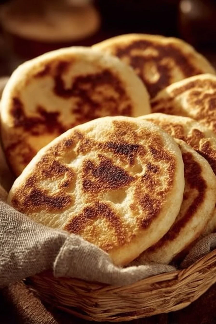 Pain batbout marocain cuit sur la plaque, prêt à être dégusté.