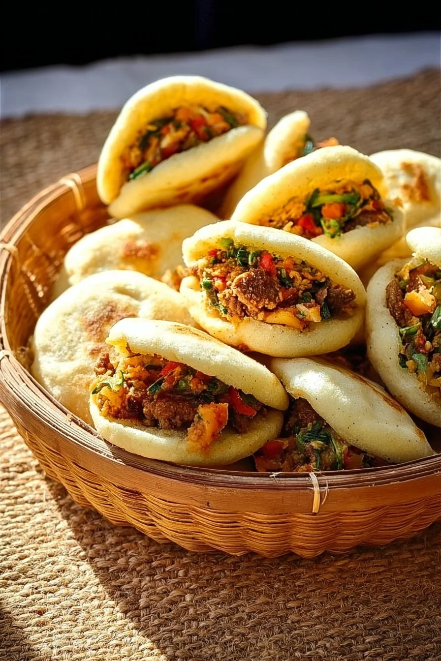 Batbouts farcis à la viande hachée et aux poivrons, un plat délicieux