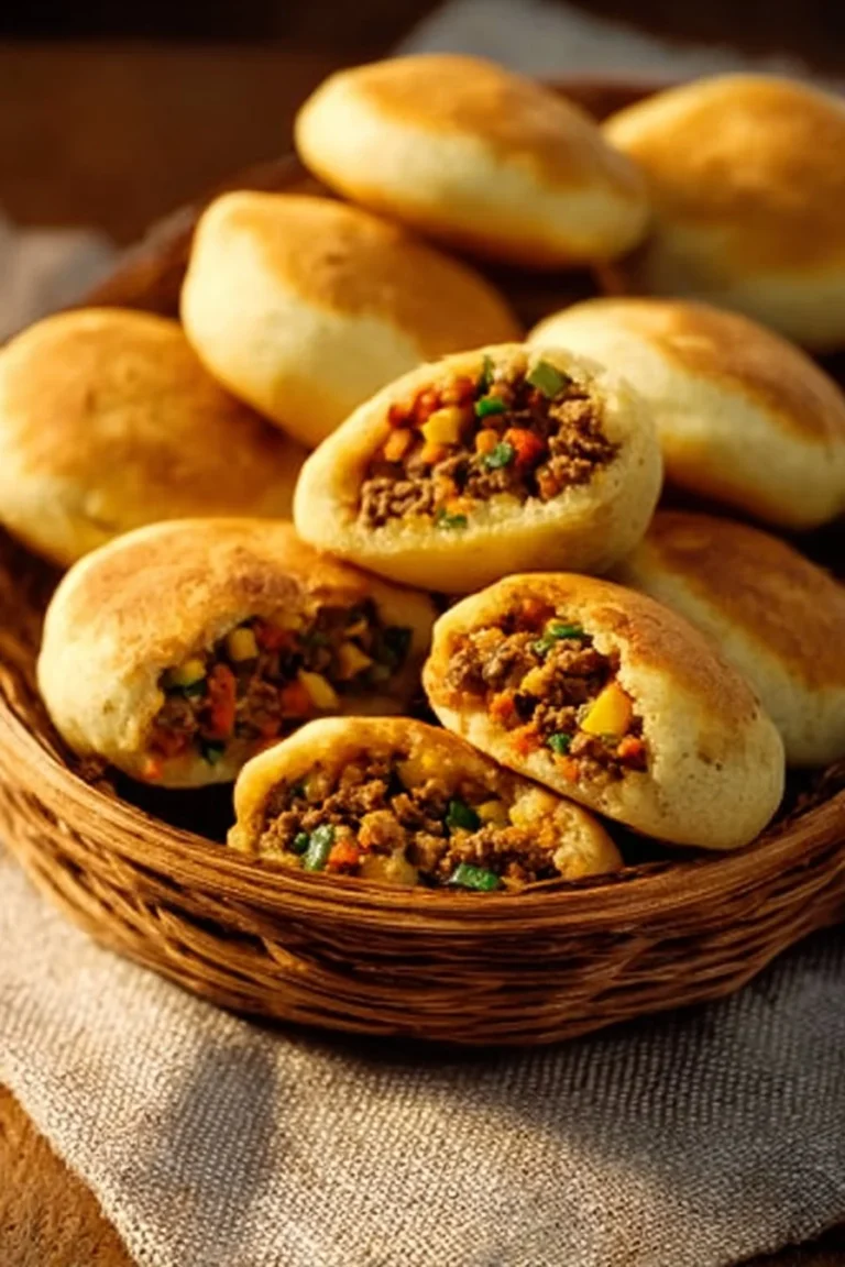 Batbouts farcis à la viande hachée et poivrons, plat traditionnel marocain