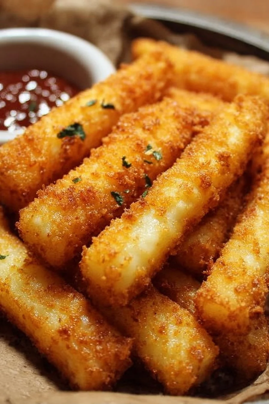 Bâtonnets croustillants de pommes de terre au fromage