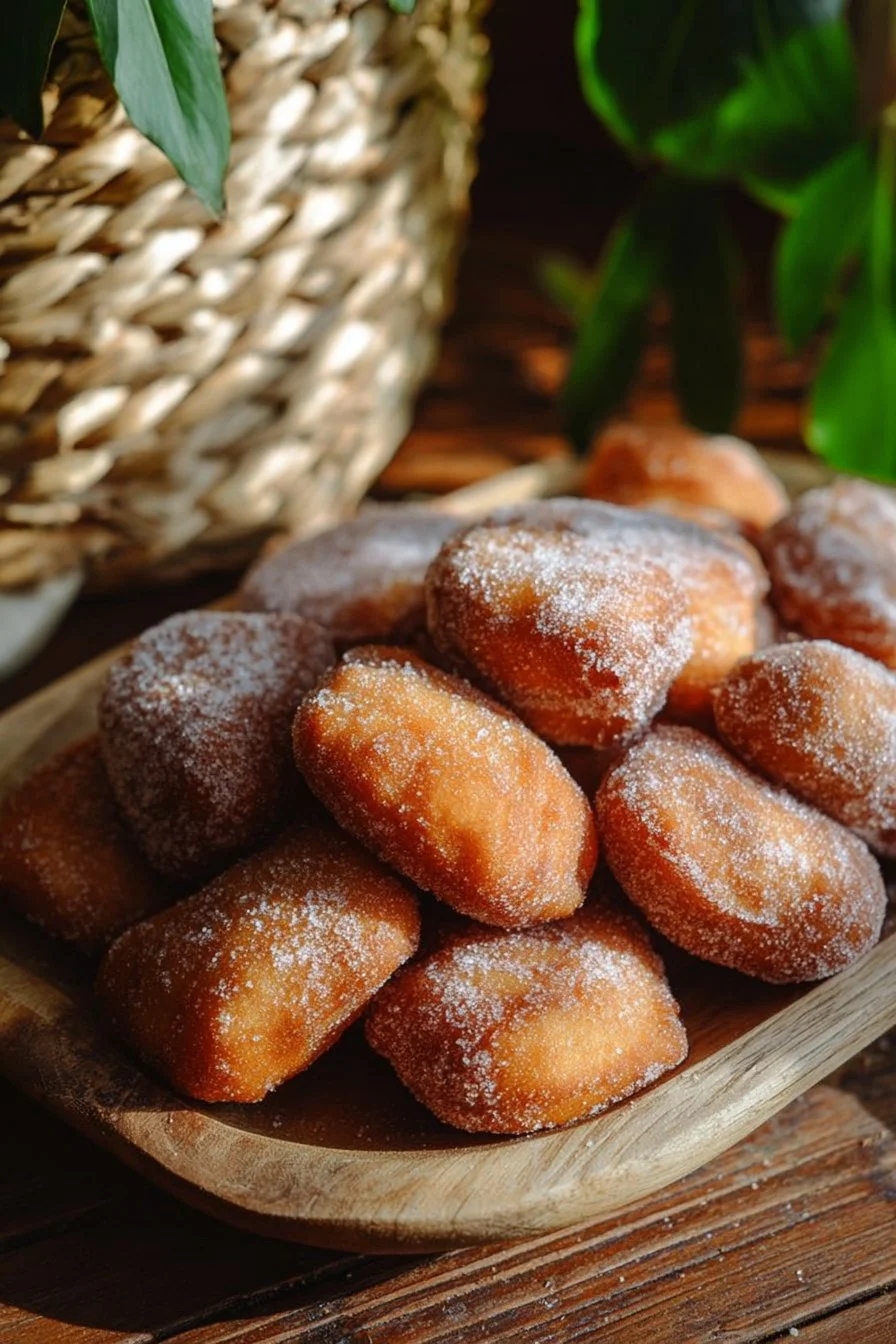 Assortiment de beignets faits maison saupoudrés de sucre glace