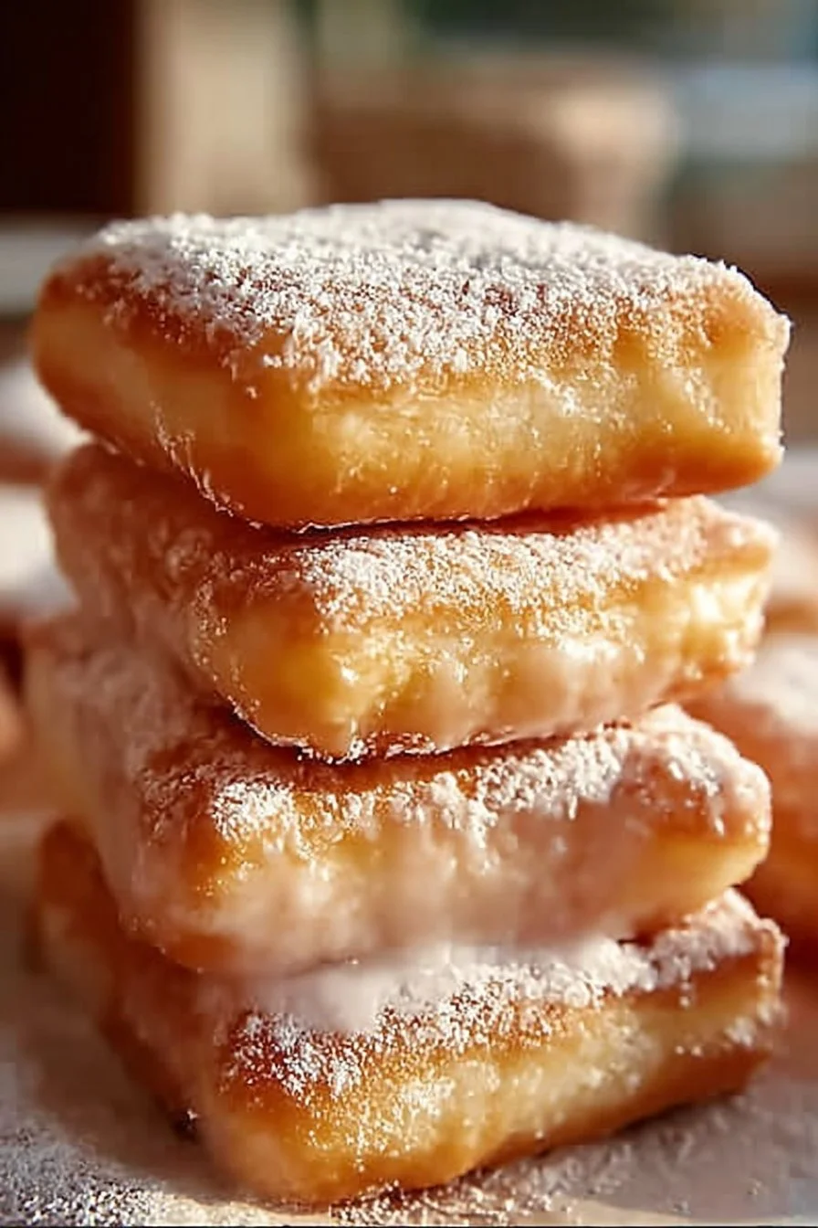 Beignets de lait ribot célestes, légers et moelleux sur une assiette.