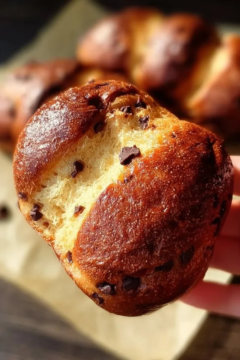 Brioche au chocolat moelleuse et gourmande, idéale pour le petit-déjeuner ou le goûter.