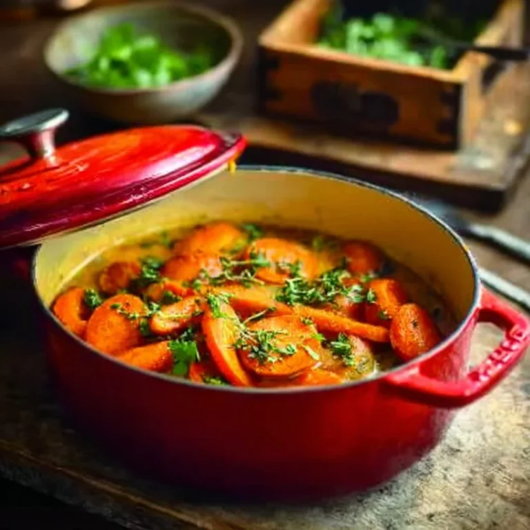 Carottes au lait de coco avec curry et citronnelle dans un plat savoureux