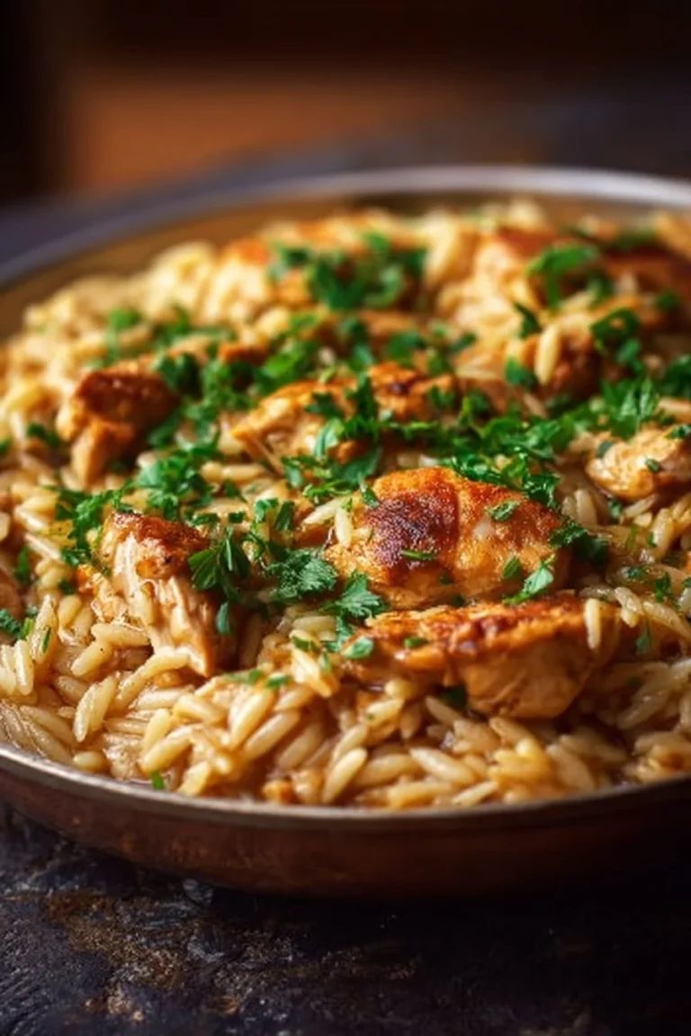 Casserole d'orzo au poulet, un plat réconfortant et savoureux