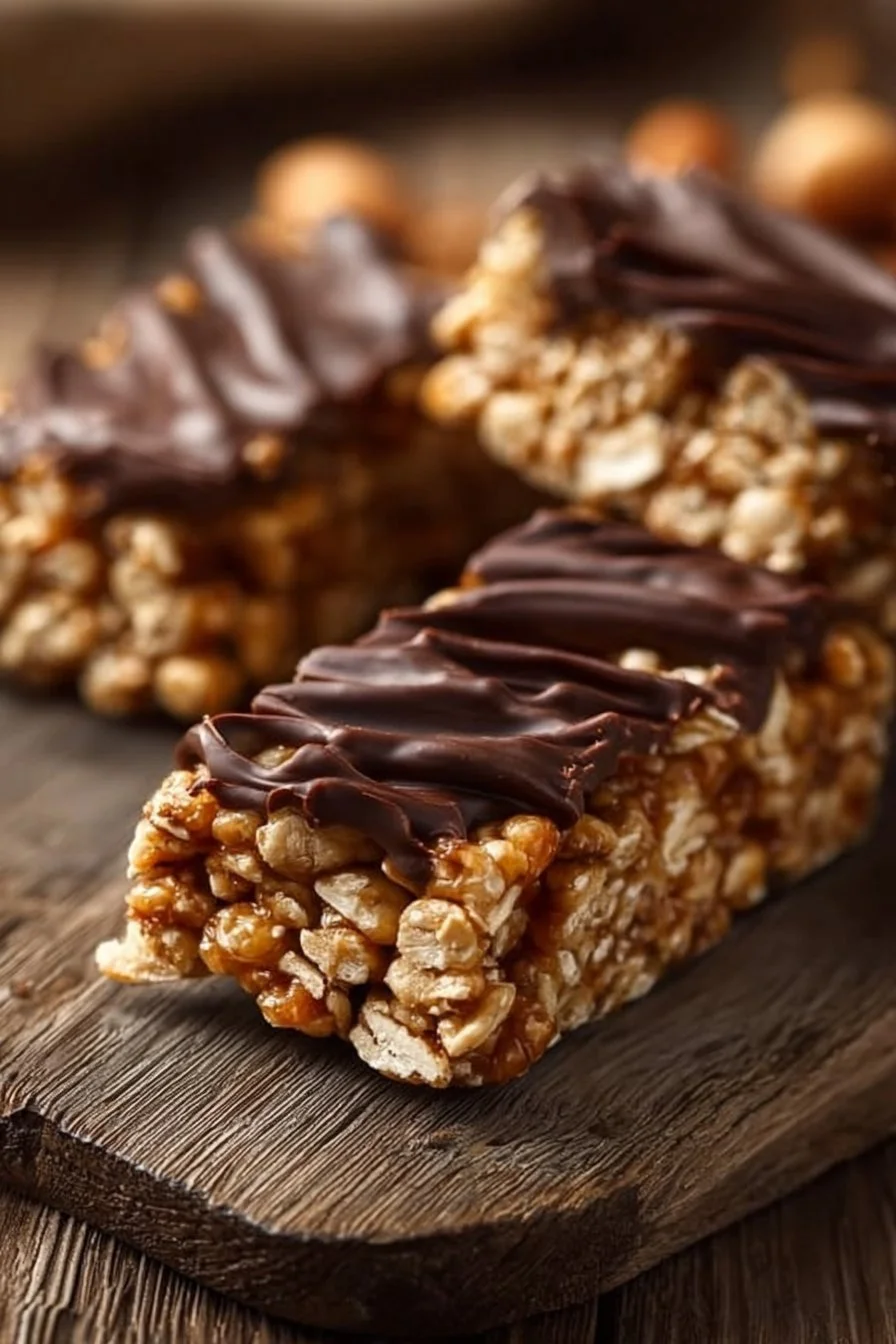 Barres de chocolat et flocons d'avoine maison délicieuses et nutritives