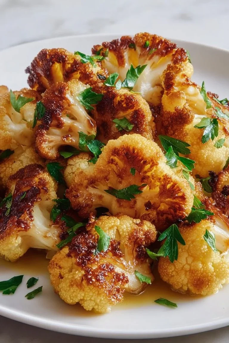 Chou-fleur rôti croustillant, croustillant et savoureux, prêt à être dégusté.