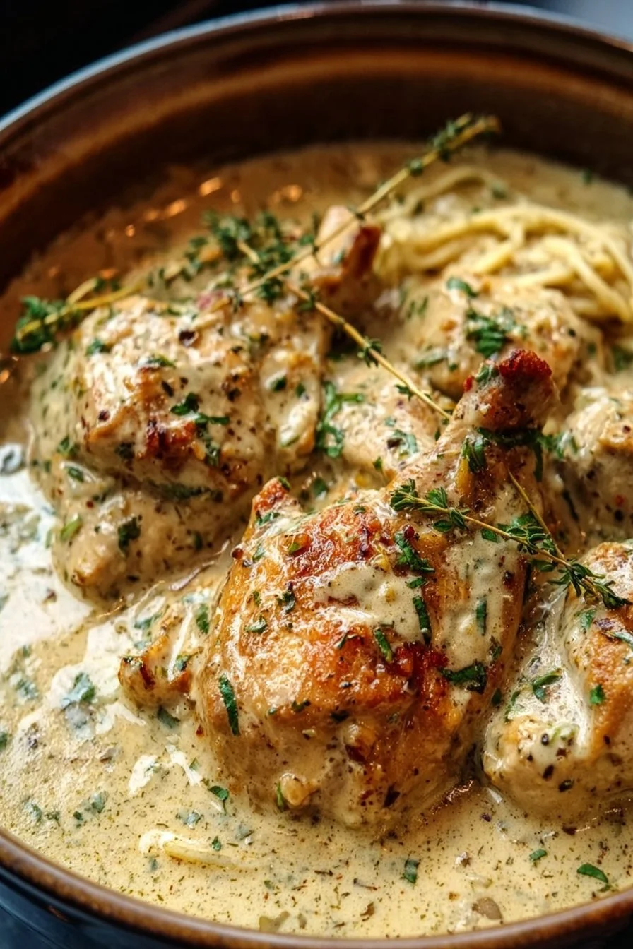 Recette de poulet crémeux à la mijoteuse avec des ingrédients savoureux