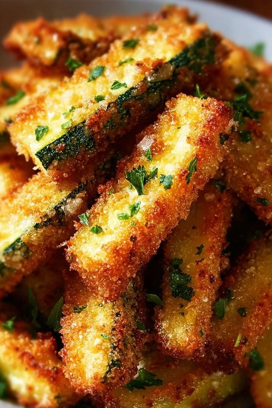 Frites de courgette croustillantes faites maison avec épices