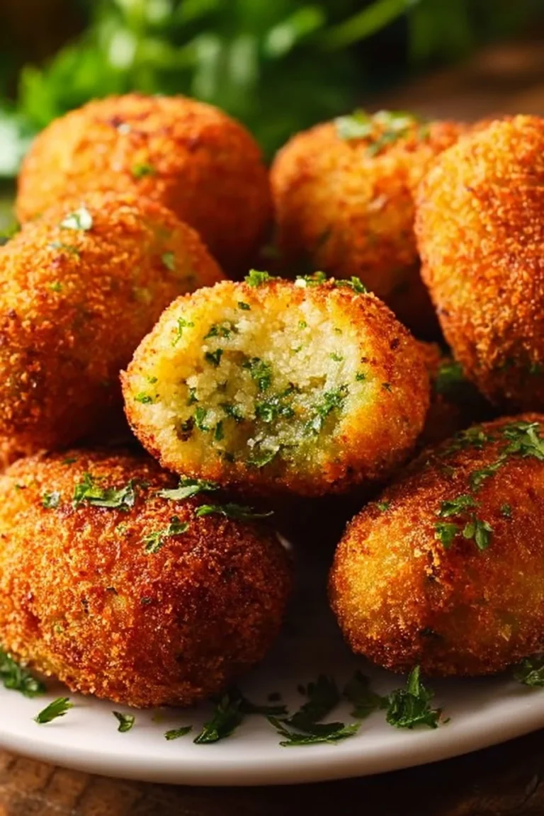 Croquettes de brocoli croustillantes et dorées prêtes à être dégustées.