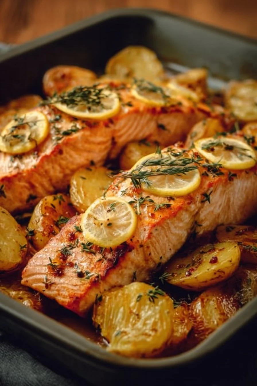 Dos de saumon au four savoureux et tendre, prêt à être dégusté.