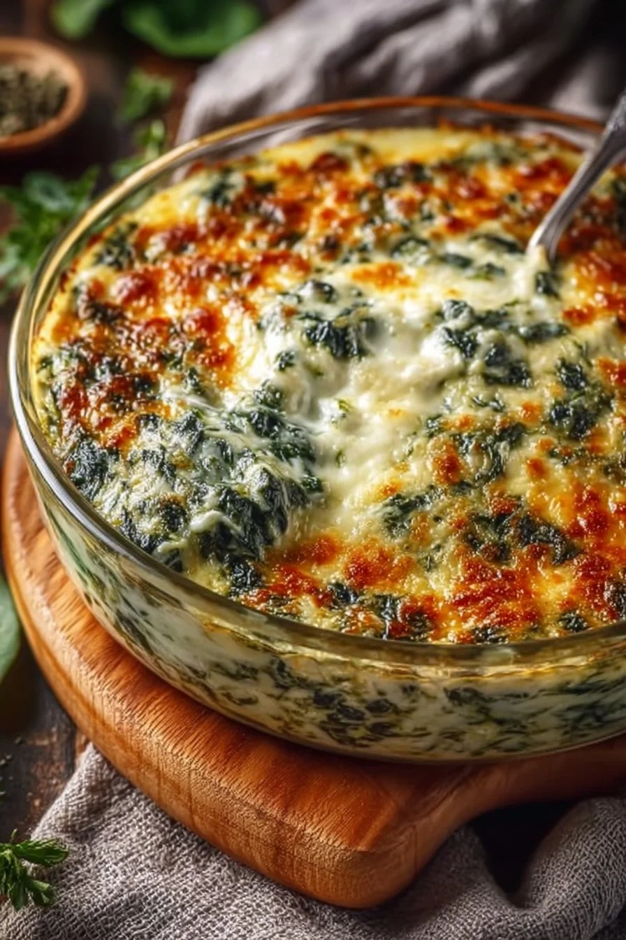 Épinards gratinés au fromage et béchamel, plat appétissant et réconfortant