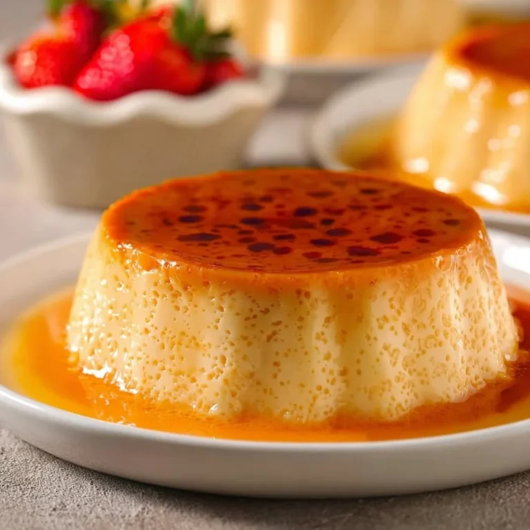 Flan de Huevo Casero, dessert fait maison au café et aux fruits