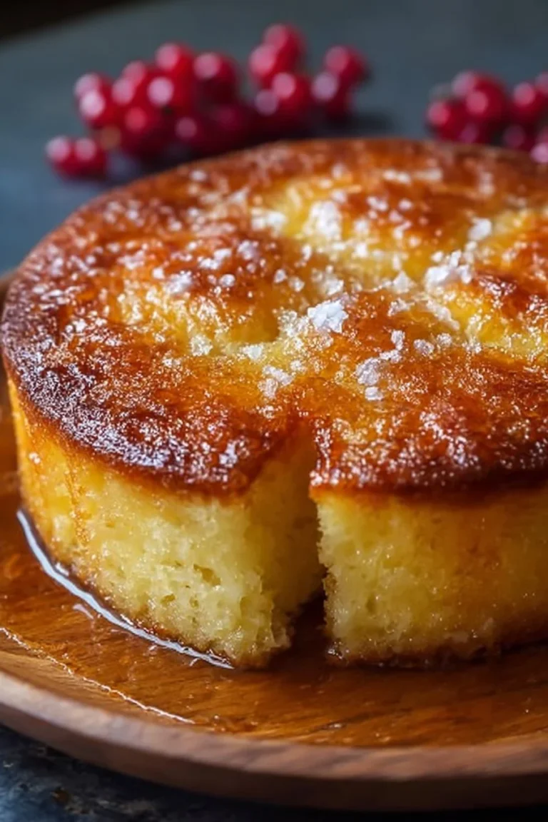 Gâteau au beurre à la française, riche et moelleux, prêt à être dégusté.