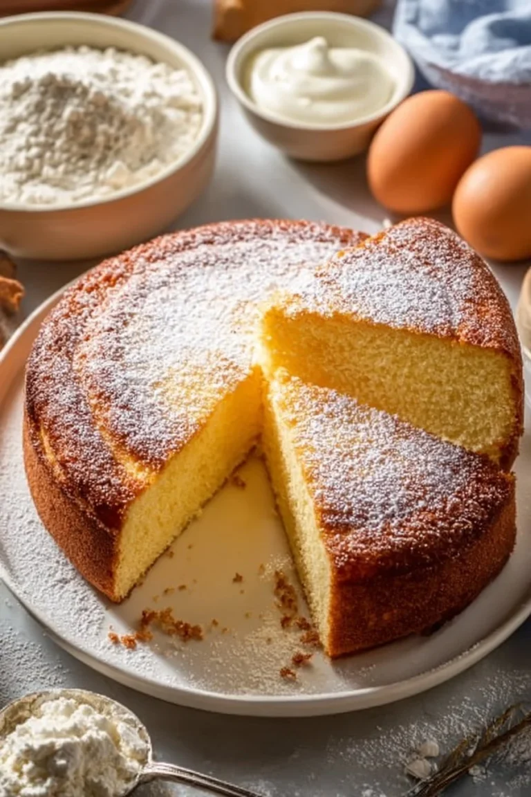 Gâteau au yaourt sans sucre ajouté, un dessert savoureux et léger.