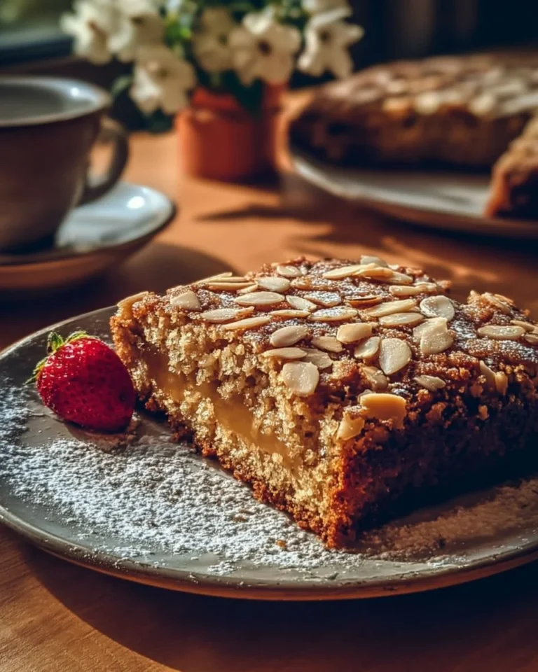 Gâteau aux flocons d'avoine fait maison, parfait pour un dessert sain et gourmand.