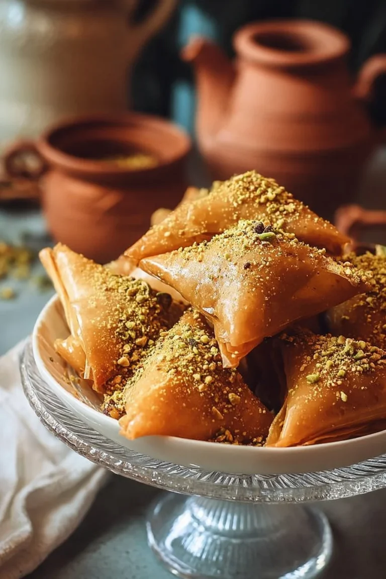Délicieux gâteau oriental aux amandes présenté sur une assiette décorative.