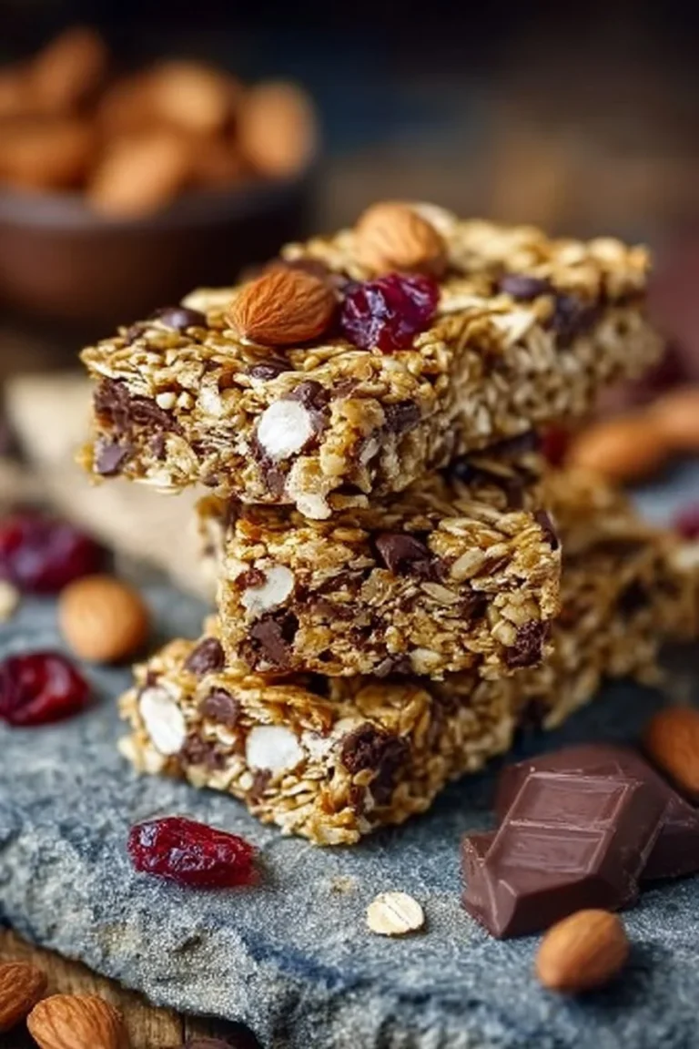 Barres de granola faites maison au beurre de cacahuète, sans cuisson.