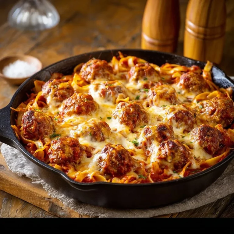 Gratin de linguine savoureux avec sauce viande