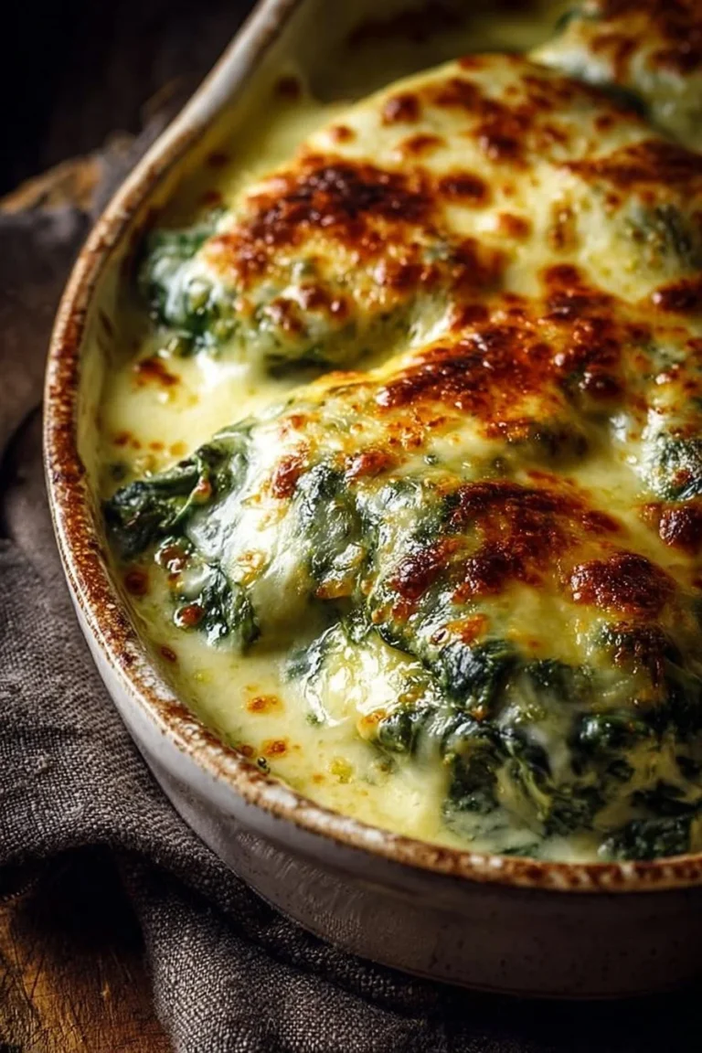 Gratin de Ravioles aux Épinards et Fromage, plat savoureux et crémeux