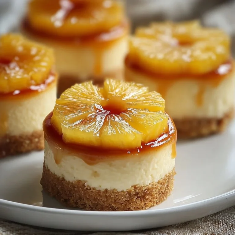 Mini cheesecakes ananas inversés garnis de fruits frais