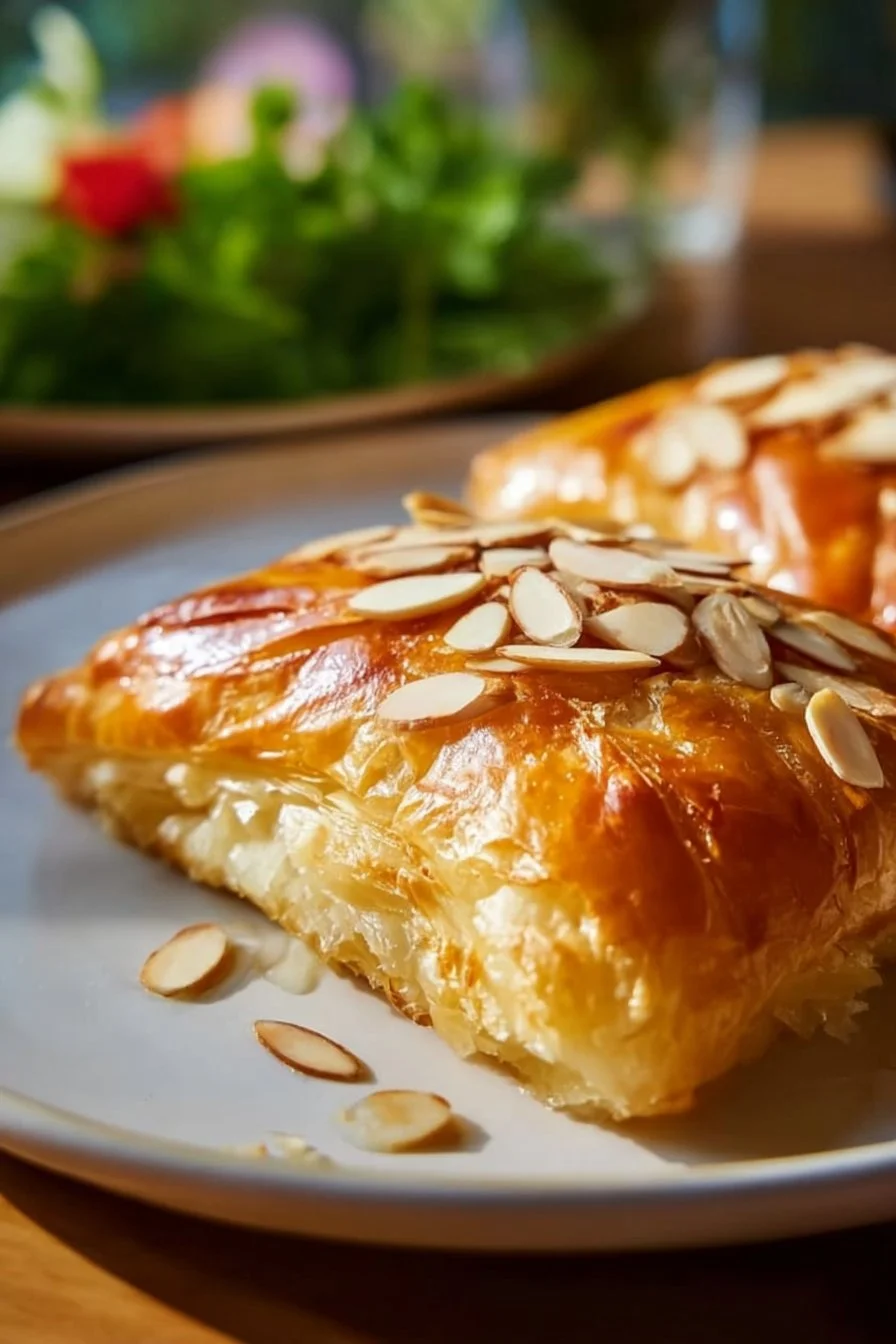 Msemen marocain croustillant servi avec du miel et des accompagnements