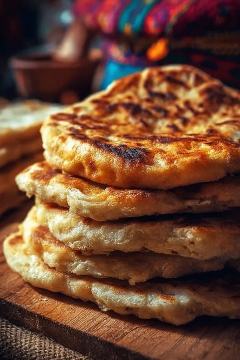 Msemen, crêpe marocaine feuilletée, servie avec du miel et du thé
