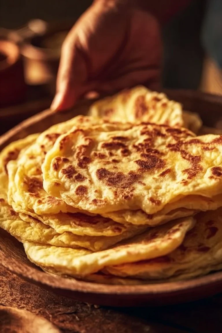 Msemens, crêpes feuilletées marocaines dorées et croustillantes, servies avec du miel.
