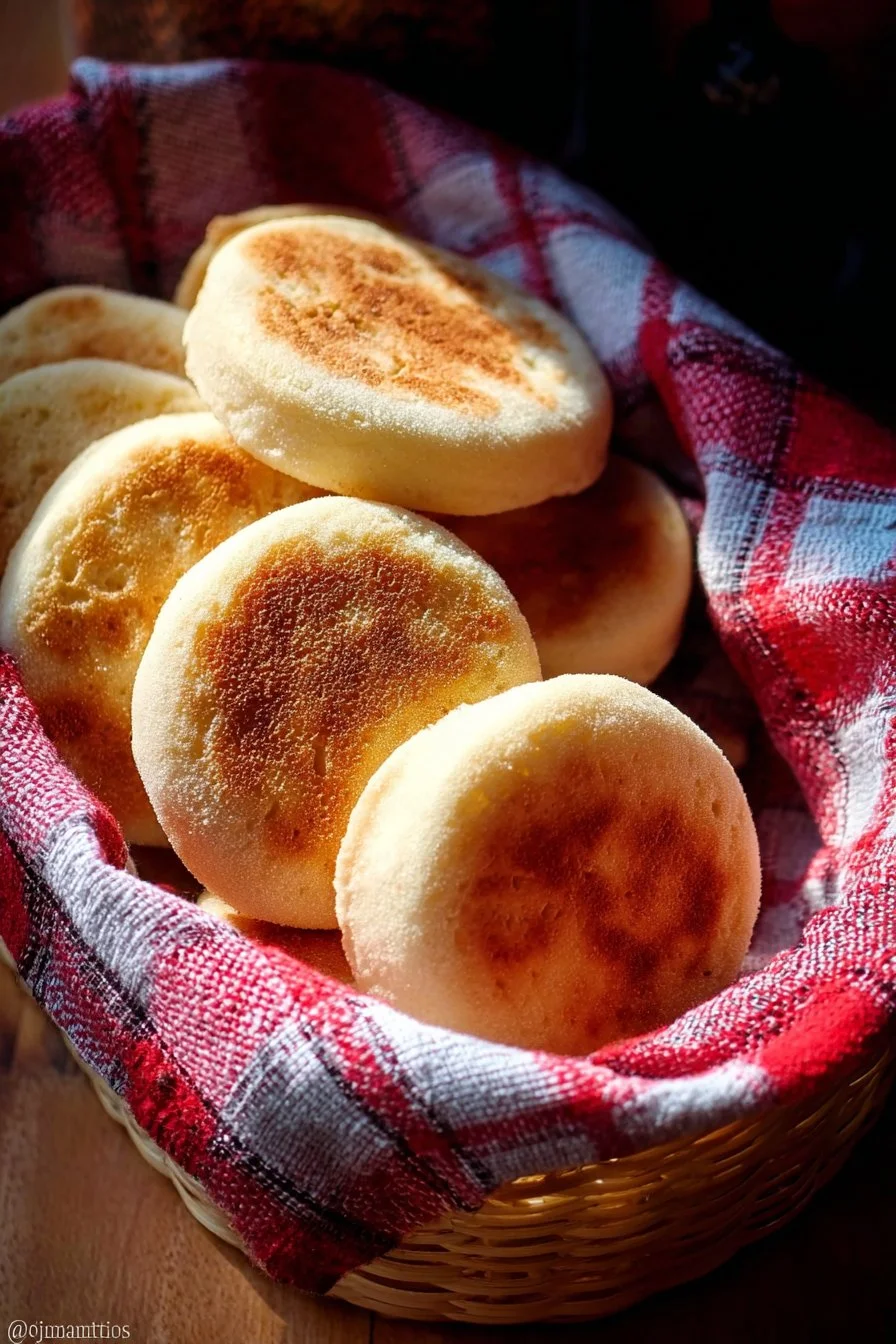 Muffins anglais moelleux sortant du four, prêts à être dégustés
