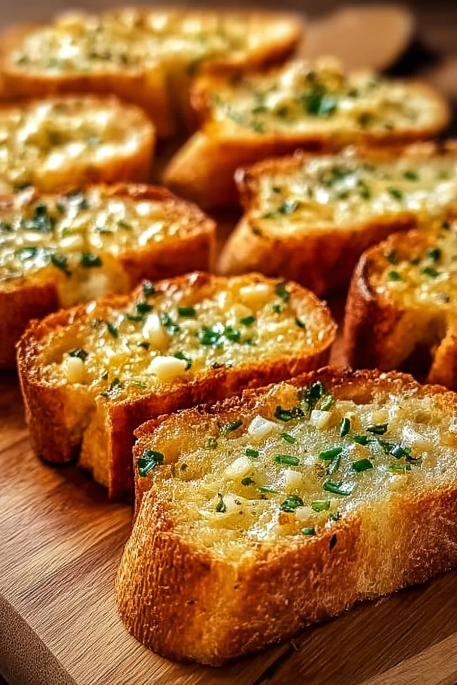 Pain à l'Ail maison, doré et savoureux, prêt à être dégusté