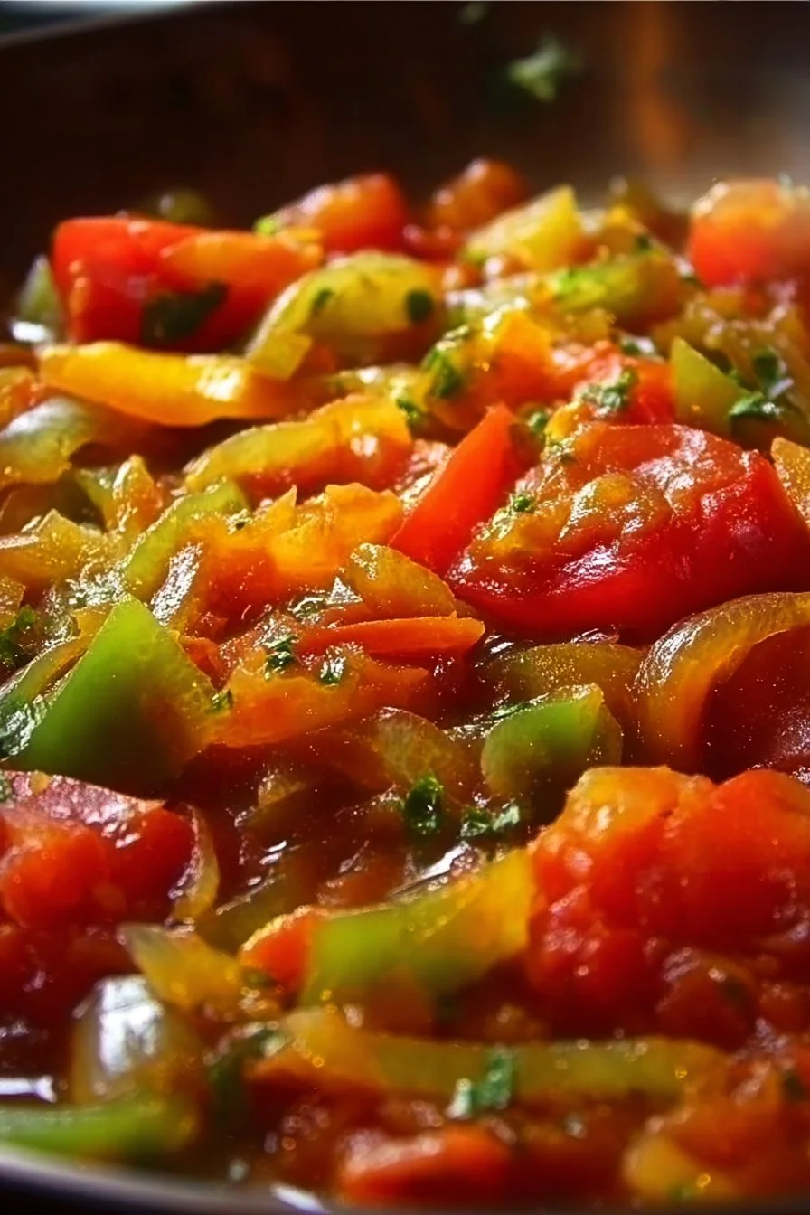Piperade Basque Traditionnelle avec légumes colorés et épices