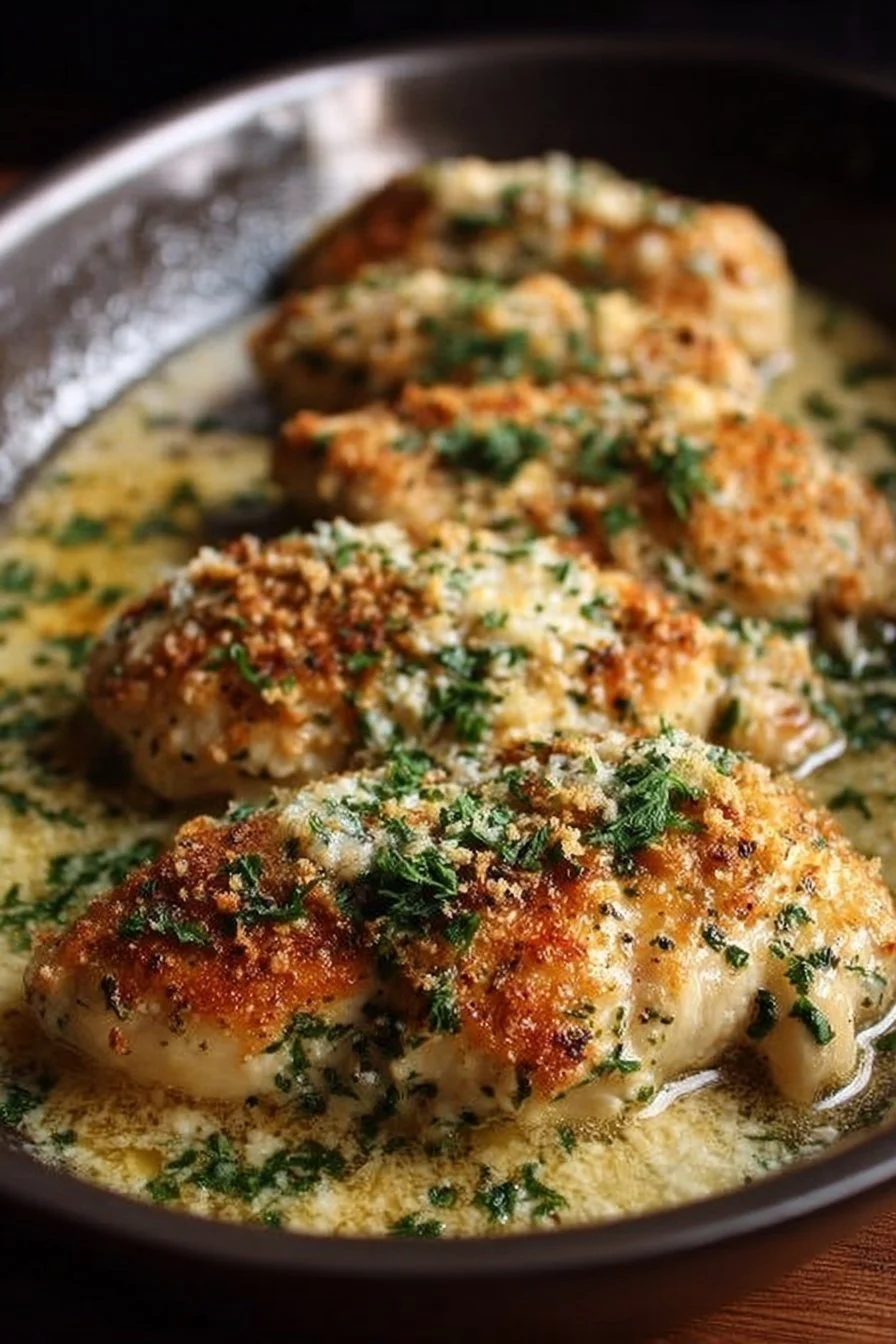 Poulet au parmesan et à l'ail, plat délicieux et réconfortant.